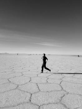 Salar de Uyuni - Rennen over de zoutvlakte