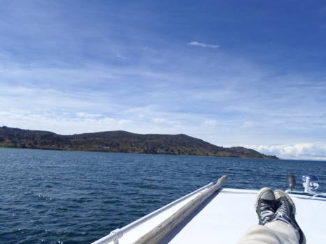 Titicacameer - Titicacameer - bovenop de boot