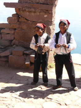Peru - Lake Titicaca, olijke eilandbewoners