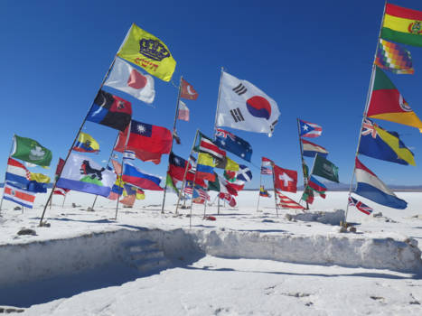 Salar de Uyuni - Colours on salar de uyuni