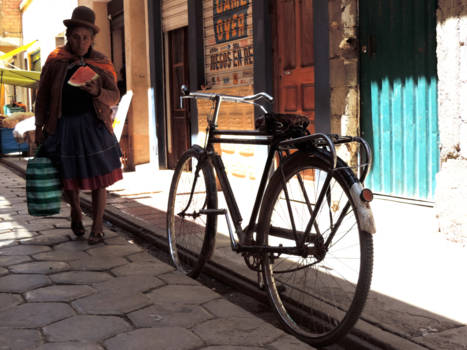 Bolivia - Woman and Bicycle