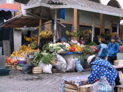 Ecuador - Gezellige markt in Ecuador