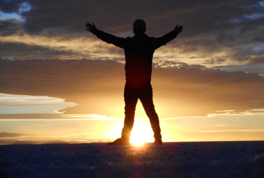 Salar de Uyuni - Een machtig mooie zonsondergang bij Salar de Uyuni!
