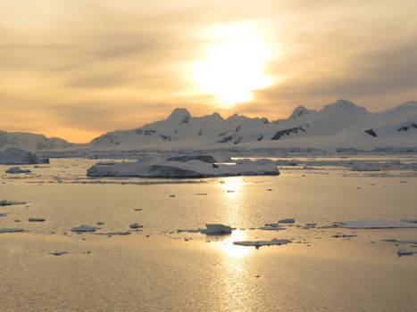 Antarctica - Zonsondergang