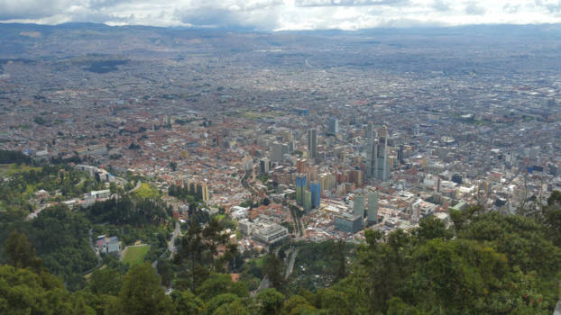 Bogotá - Uitzicht over Bogota vanaf de Monseratte, Colombia