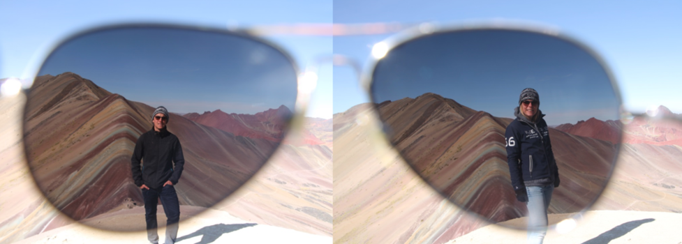 Peru - Rainbow mountain through a RayBan