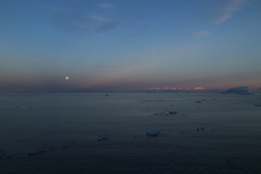 Antarctica - Sunset/Moonrise at brown Bluff Antarctica