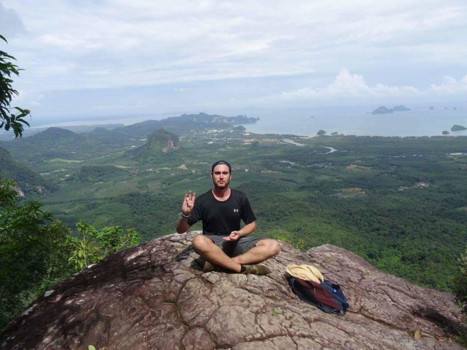 Machu Picchu - Budda poses after hiking