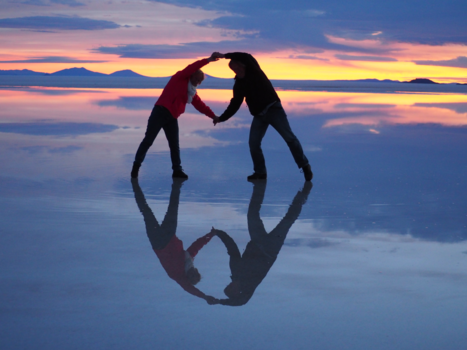 Salar de Uyuni - Zonsondergang zoutvlakte Uyuni