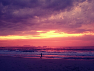 Brazilië - Sunset at the Copacabana