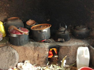 Titicacameer - de keuken (waar we ook gegeten hebben, in het donker)